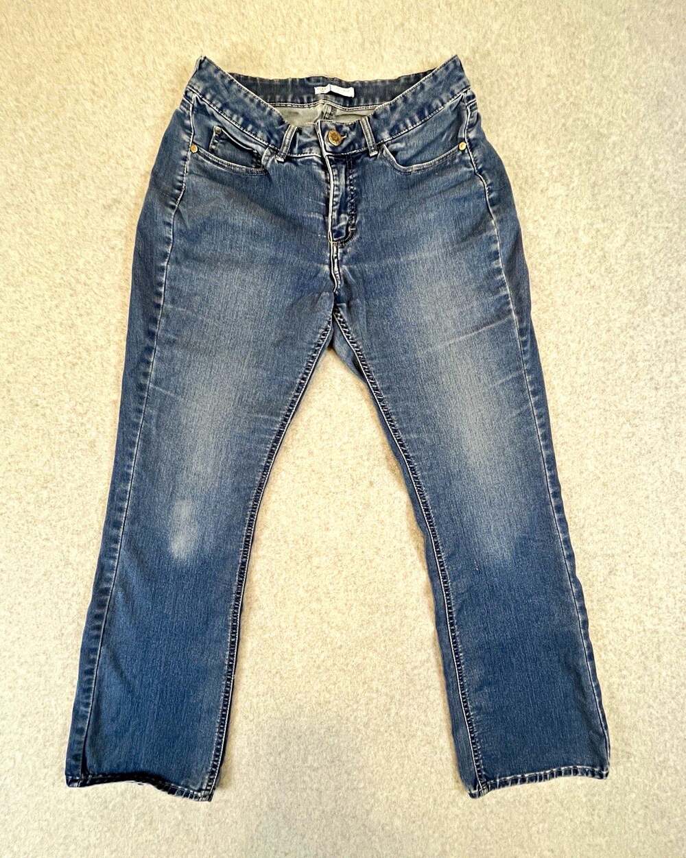 Riders by Lee Womens Mid Rise Bootcut Stretch Blue Denim Jeans Sz 16 31W